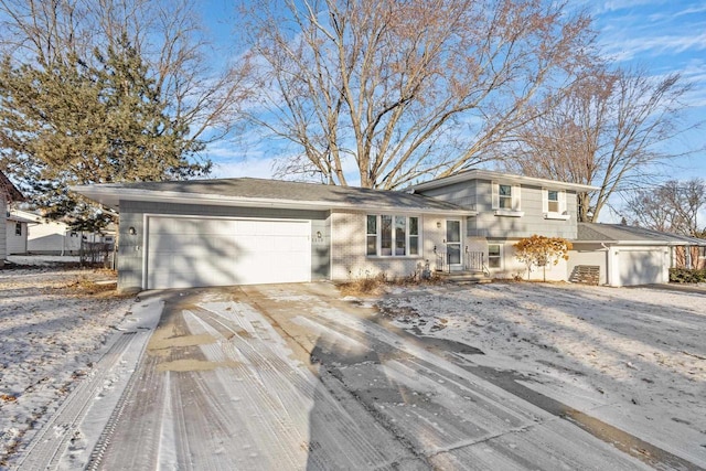 tri-level home with a garage