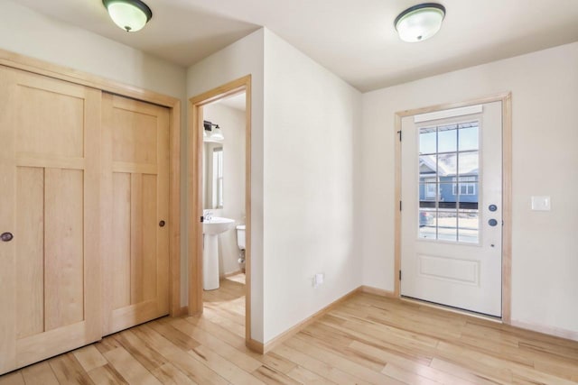 interior space featuring light wood-type flooring