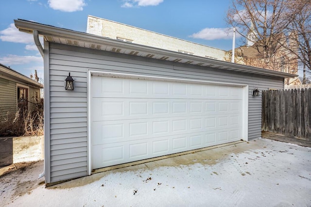 view of garage