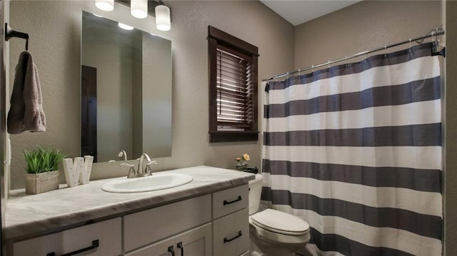 E5695 510th Ave, Menomonie, WI 54751 - bathroom with toilet, curtained shower, and vanity