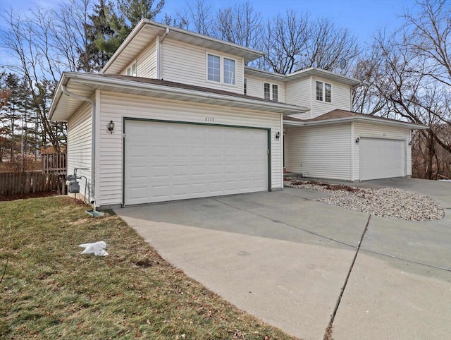 view of property featuring a garage