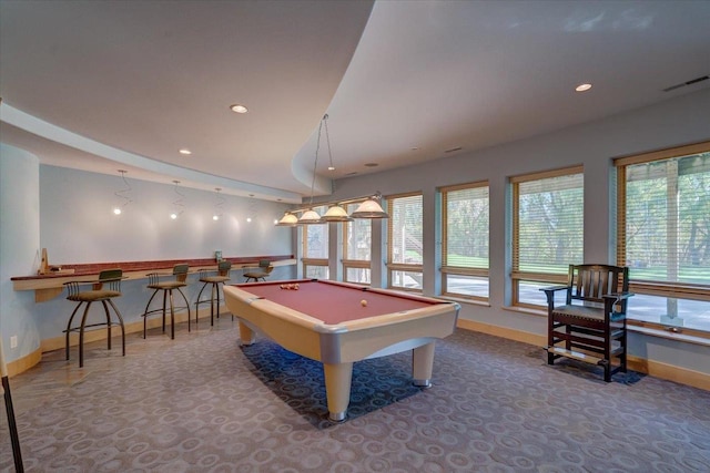 recreation room featuring pool table