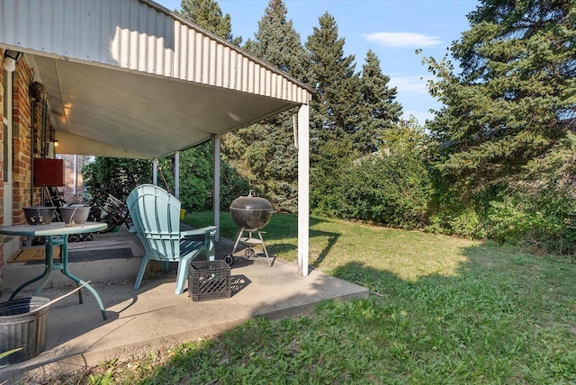 view of yard featuring a patio