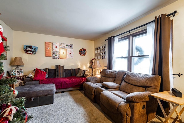 living room featuring carpet floors