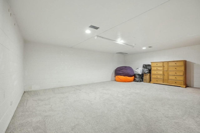 interior space featuring carpet