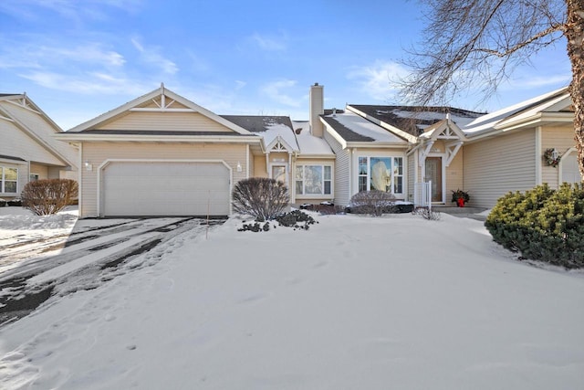 view of front of property featuring a garage