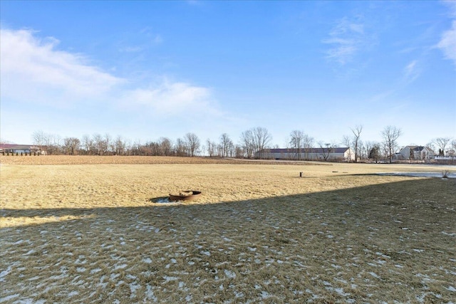 view of yard with a rural view