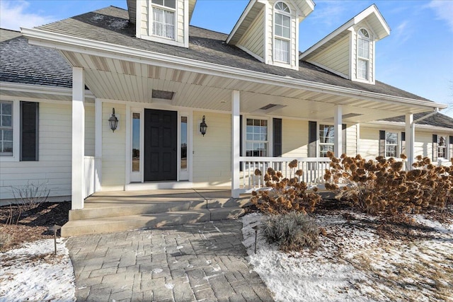 view of front of home with covered porch