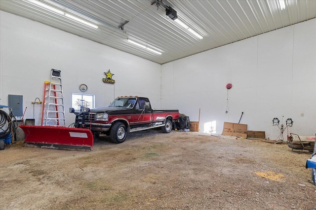 garage featuring electric panel