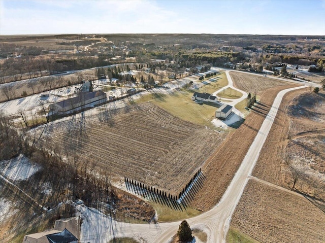 aerial view with a rural view