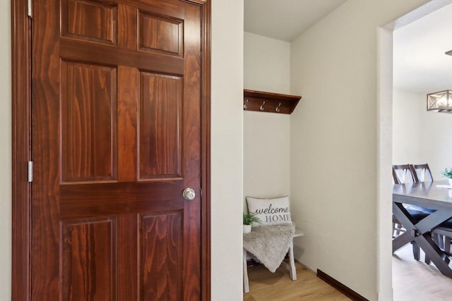 interior space featuring light wood-type flooring