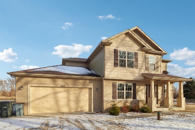 view of front of house with a garage