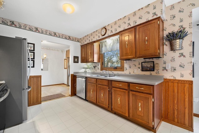 kitchen featuring appliances with stainless steel finishes and sink