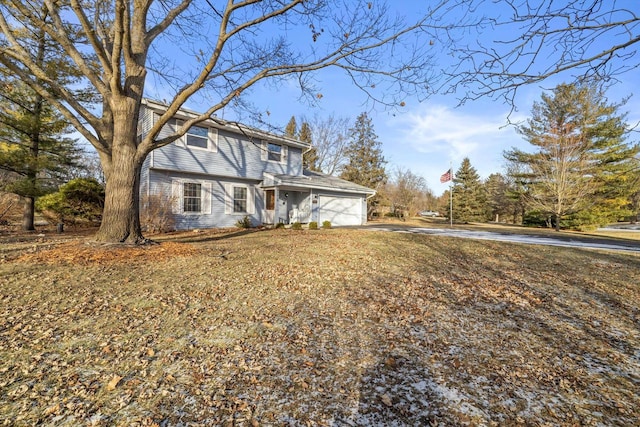 view of property with a garage