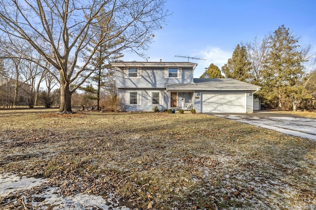 view of property with a garage