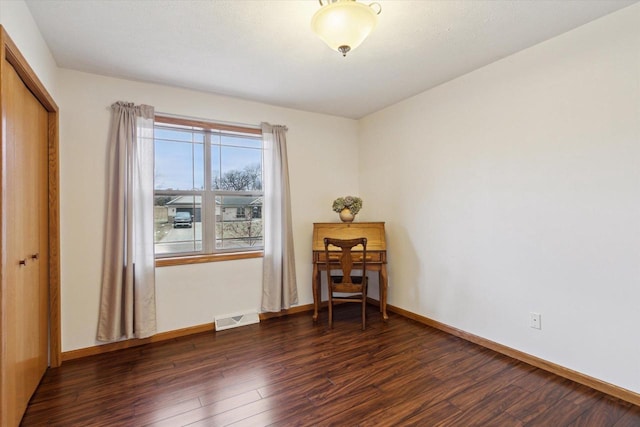 interior space featuring dark hardwood / wood-style flooring