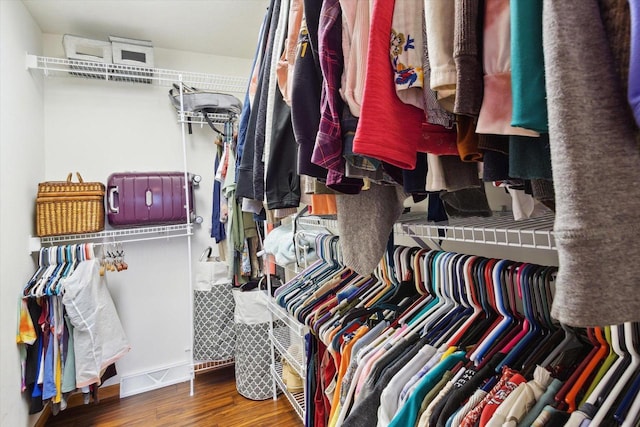 spacious closet with wood-type flooring