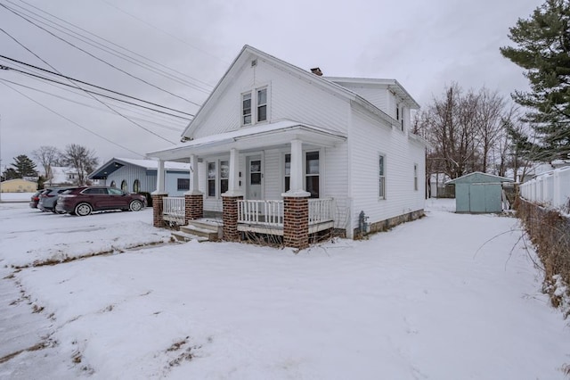 view of front of property with covered porch