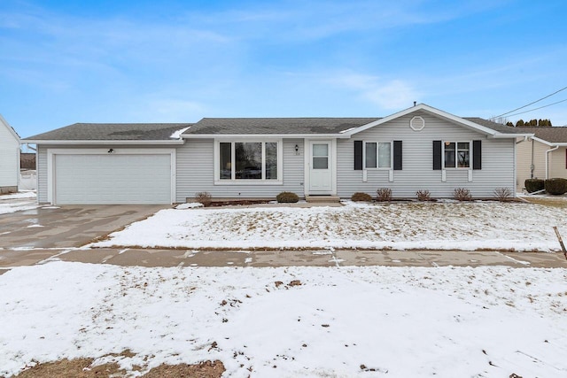 ranch-style home with a garage