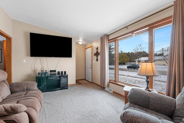 living room featuring carpet floors