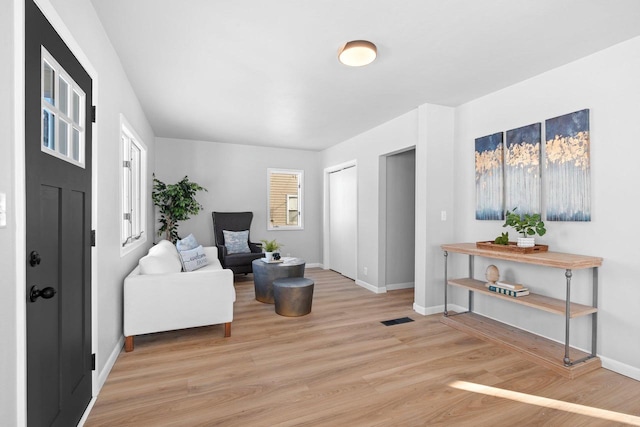 entrance foyer featuring light wood-type flooring