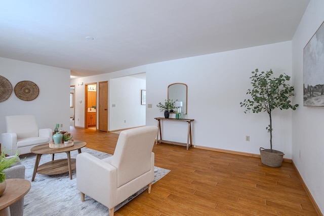 living room with light wood-type flooring