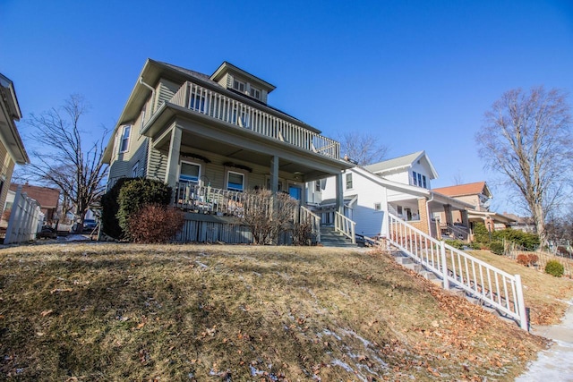 view of front of house featuring covered porch