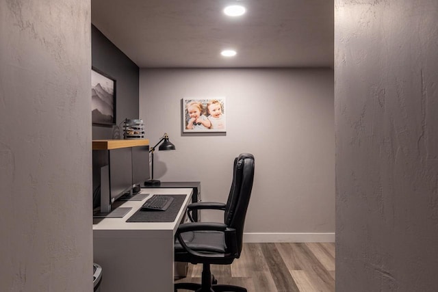 office featuring light hardwood / wood-style floors