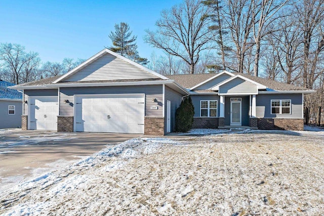 view of front facade with a garage