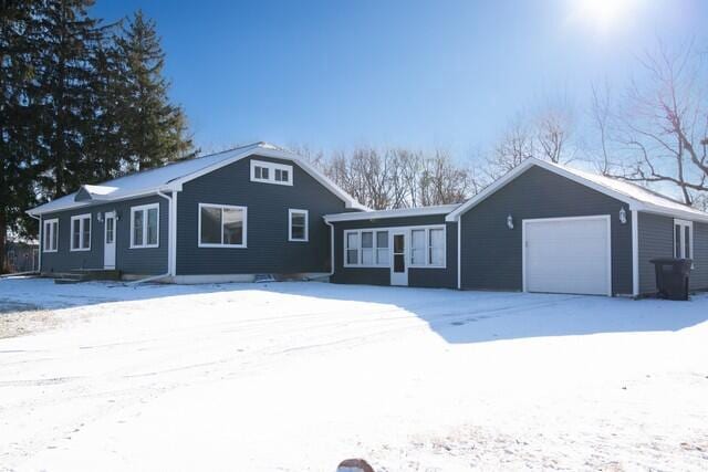 exterior space with a garage