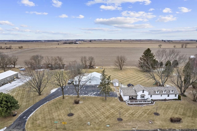 aerial view featuring a rural view