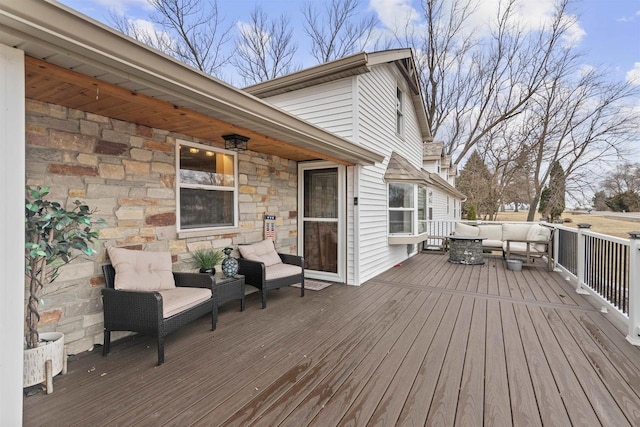 deck featuring an outdoor hangout area