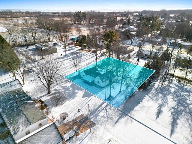 view of snowy aerial view