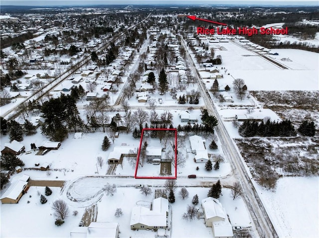 view of snowy aerial view