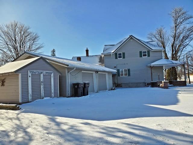 exterior space featuring a garage