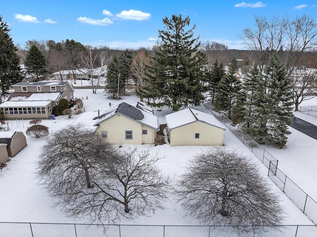 view of snowy aerial view