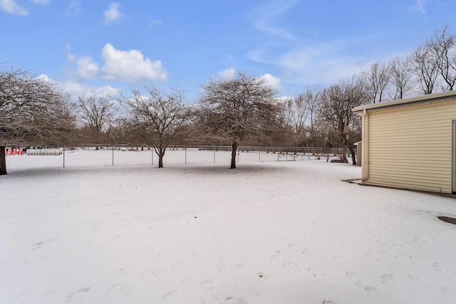 view of snowy yard