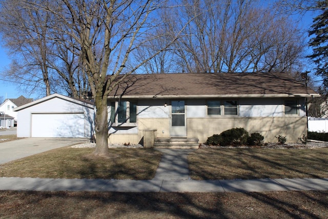 ranch-style house featuring a garage