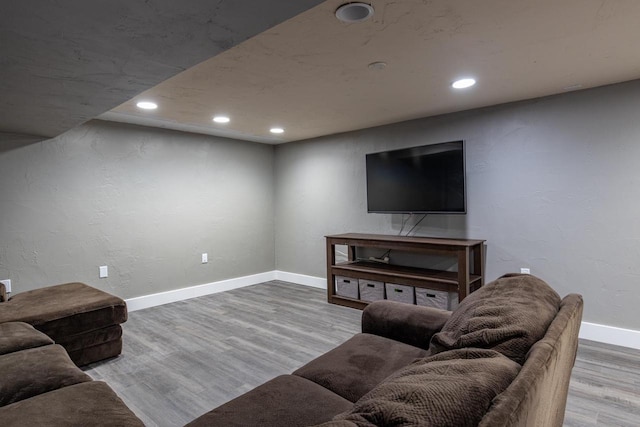 living room featuring hardwood / wood-style flooring