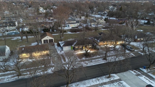 view of snowy aerial view