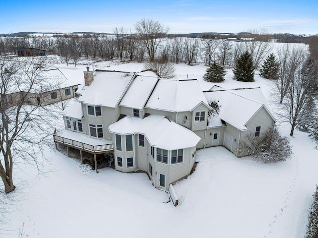 view of snowy aerial view