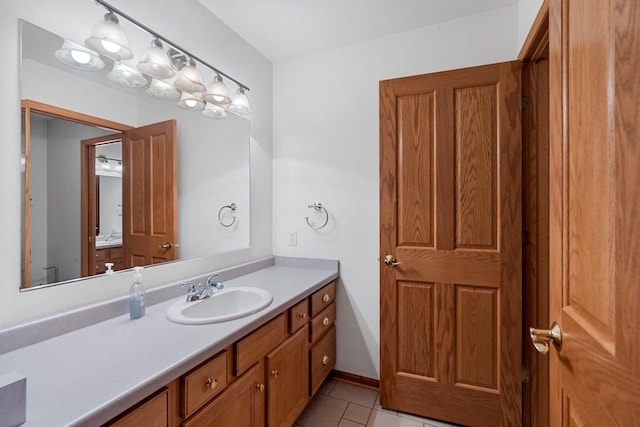 bathroom featuring vanity and tile patterned floors