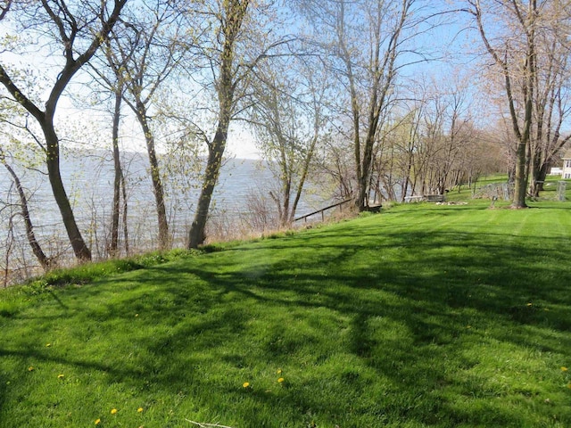 view of yard featuring a water view