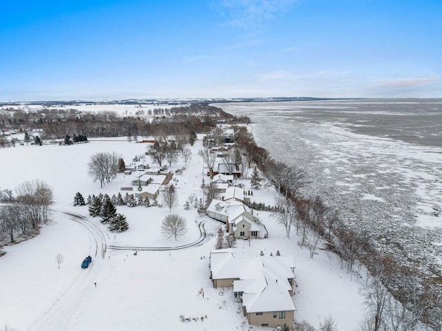 view of snowy aerial view