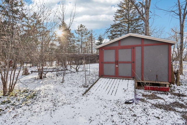 view of snow covered structure