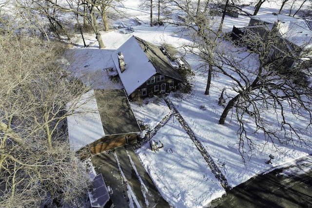 view of snowy aerial view