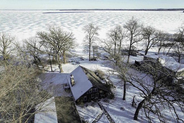 view of snowy aerial view