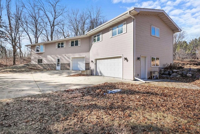 exterior space featuring a garage