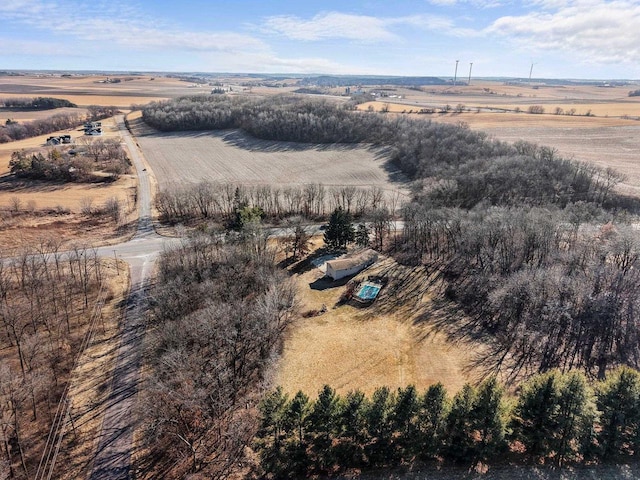 drone / aerial view featuring a rural view