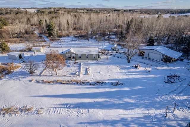 view of snowy aerial view